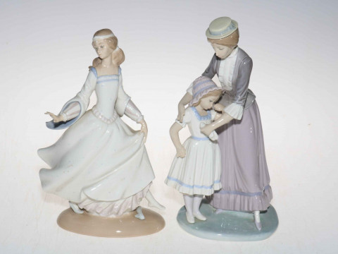 Two Lladro figures, Mother Comforting Crying Child, and Cinderella, tallest...