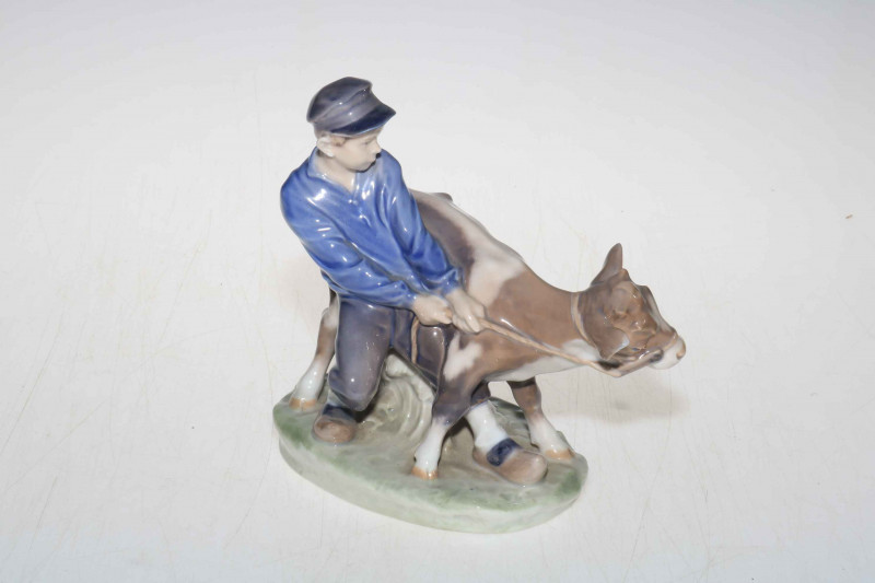 Royal Copenhagen Boy with Calf, 772, 16.5cm.