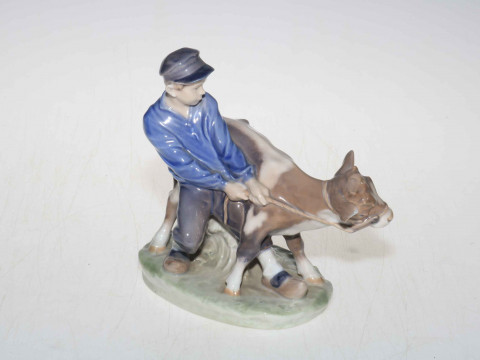 Royal Copenhagen Boy with Calf, 772, 16.5cm.