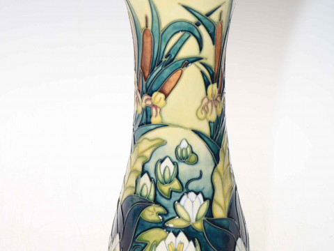 Moorcroft Orchid and Lily vase, 31cm, boxed.