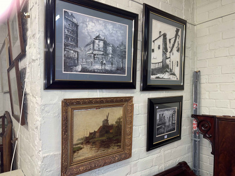 Three framed local interest pictures of Hurworth, Croft and Dinsdale, together with seven more pictures. thumbnail