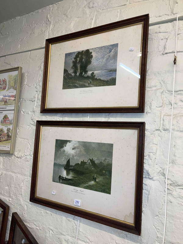 Three framed local interest pictures of Hurworth, Croft and Dinsdale, together with seven more pictures.