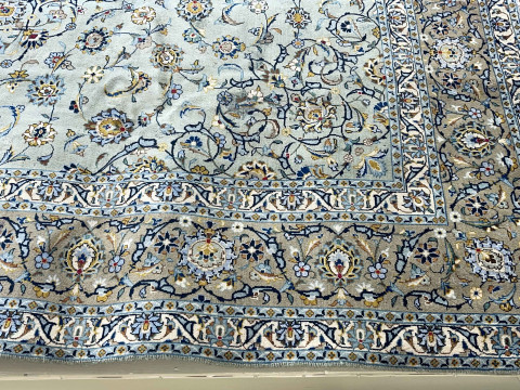Large good quality handmade Iranian wool carpet, 346cm by 246cm. thumbnail