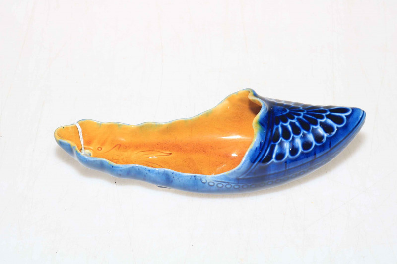 Linthorpe Pottery slipper wall pocket, number 1768.