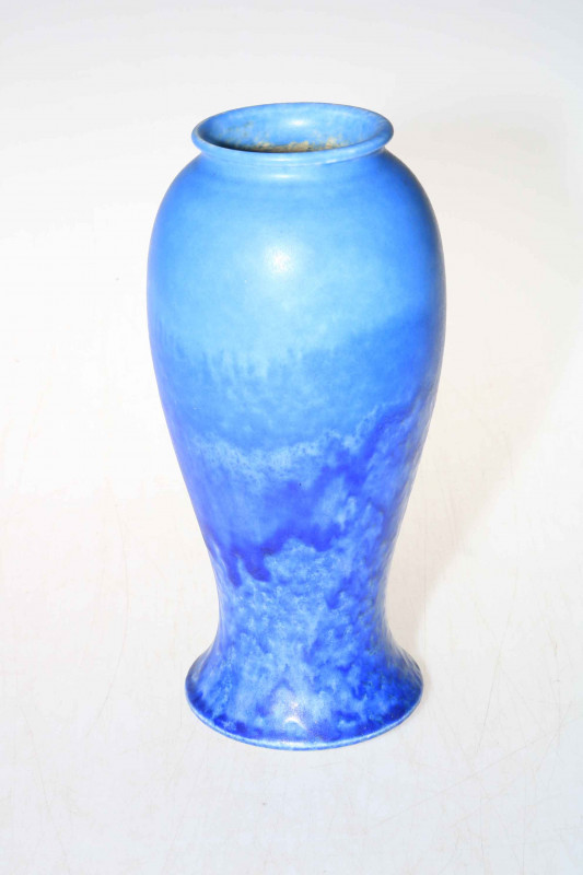 Large Ruskin dripware vase, 24cm high.