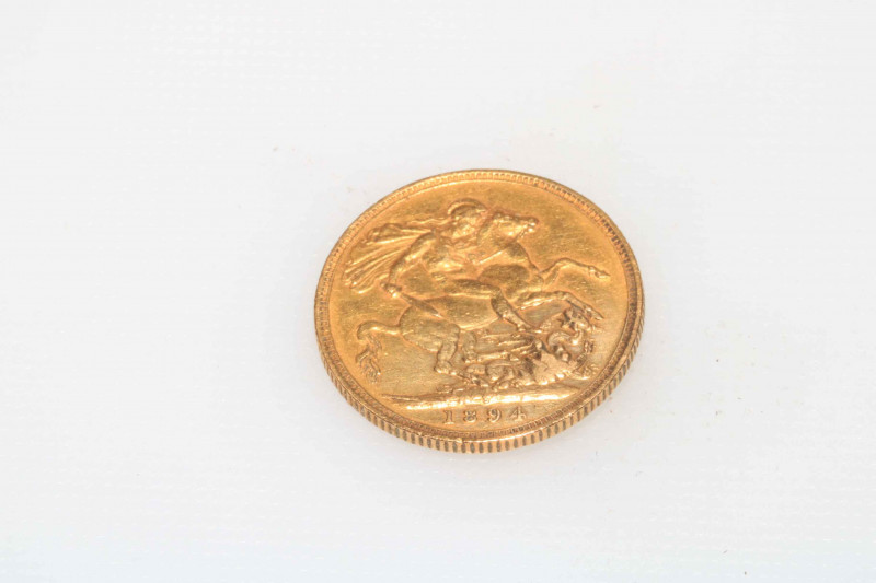 Victorian gold sovereign, 1894.