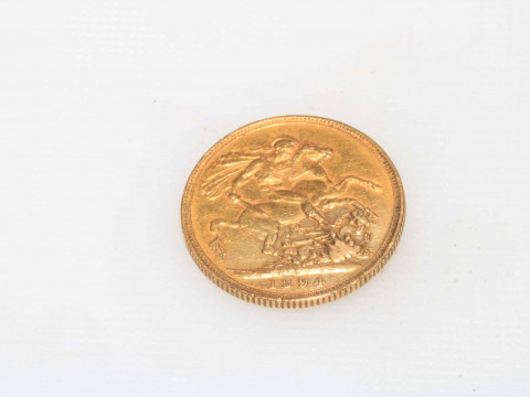 Victorian gold sovereign, 1894.