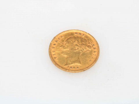 Victorian gold half sovereign, 1883.