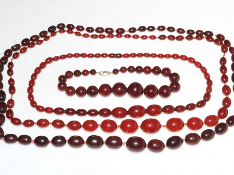 Four sets of amber beads (not tested).