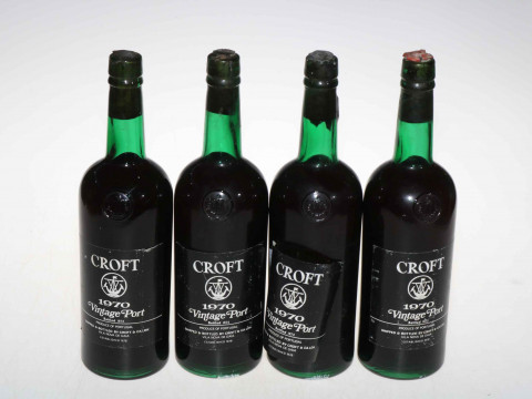 Four bottles of Croft 1970 Vintage Port, all bottled in 1972.