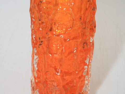 Whitefriars orange vase, 19cm high.