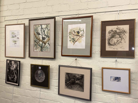 Collection of eight framed David Cemmick watercolours and prints including...