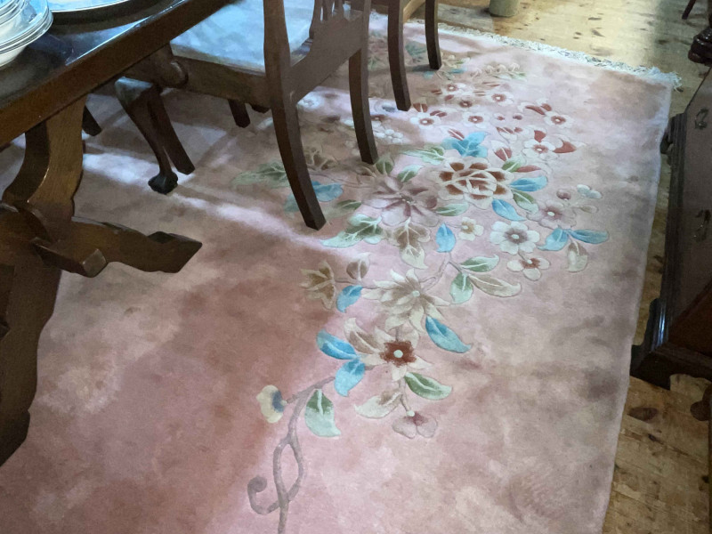 Pink ground floral pattern Chinese carpet 4.30 by 3.00.
