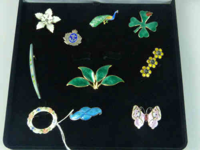 Group of Enamel Brooches including David Anderson