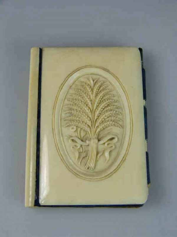 19th Century Ivory Card Case, Carved with a Wheatsheaf