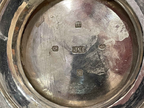 George III Scottish silver part fluted teapot with gadroon border, Edinburgh 1813. thumbnail