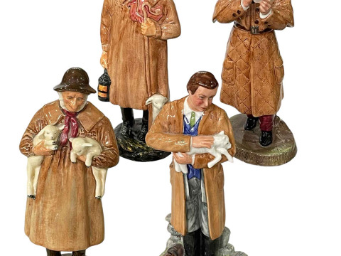 Four Royal Doulton figures, The Detective HN2359, The Shepherd HN1975,...