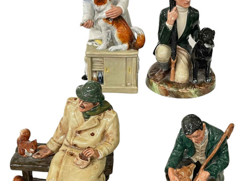 Four Royal Doulton groups, The Gamekeeper HN2879, The Master HN2325, Lunchtime...