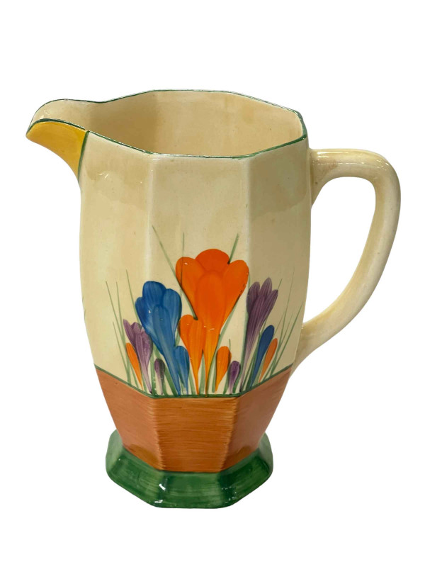 Clarice Cliff Crocus jug, 17cm.