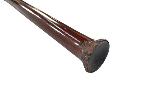 Fijian Bowai war club of tapering form with concave handle terminal, 100cm length. thumbnail