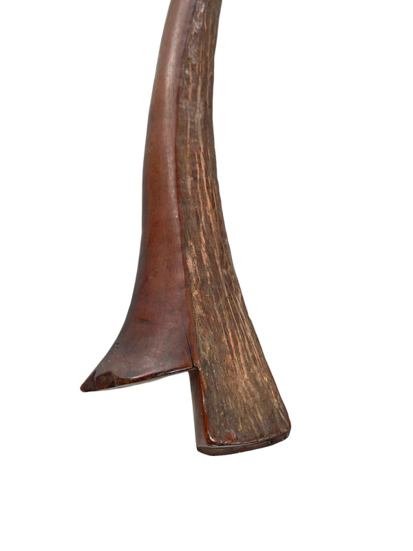 Fijian Sali/Gata war club with bark carving to head and having string bands, 95cm length.
