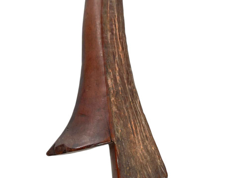 Fijian Sali/Gata war club with bark carving to head and having string bands, 95cm length. thumbnail