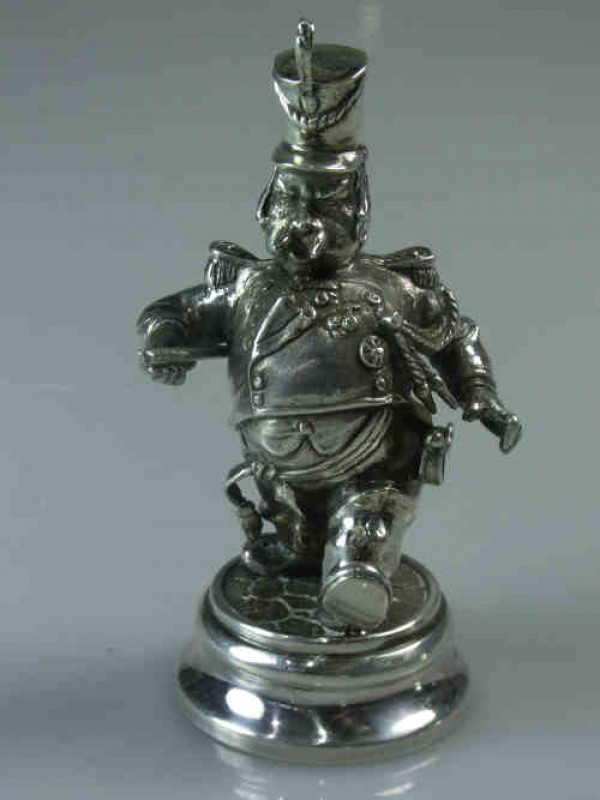 Silver Figure of a Conductor, stamped PLATA, 4.36 Troy oz.