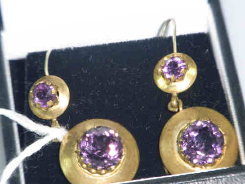 Pair of Victorian Amethyst Earrings
