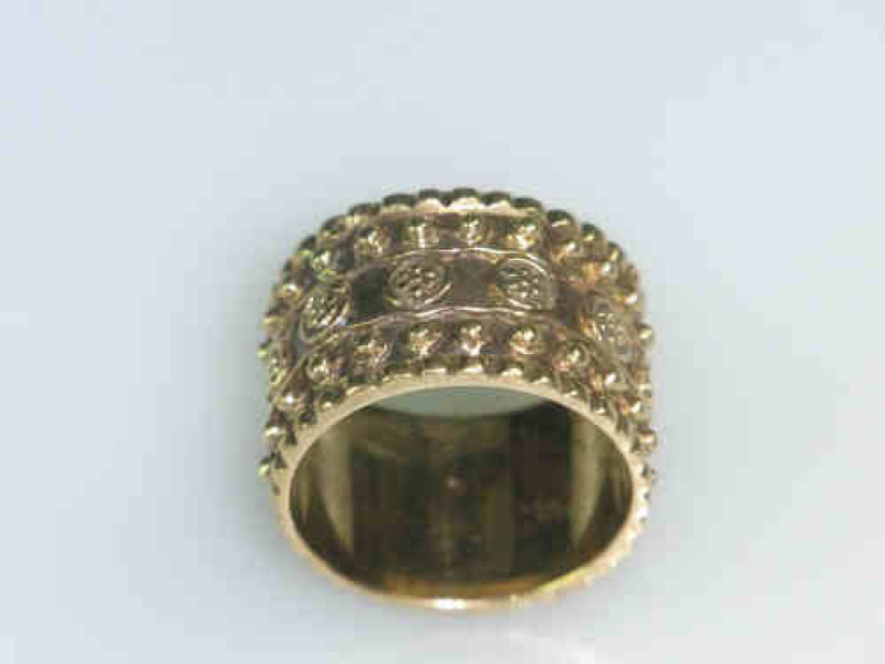 9ct Gold Broad Wedding Band, Size S, 11.8grams