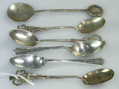 Group of Silver Golfing Teaspoons, 3 Troy oz