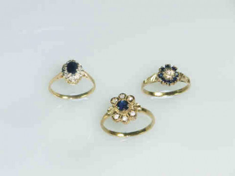 Three 9ct Gold Dress Rings