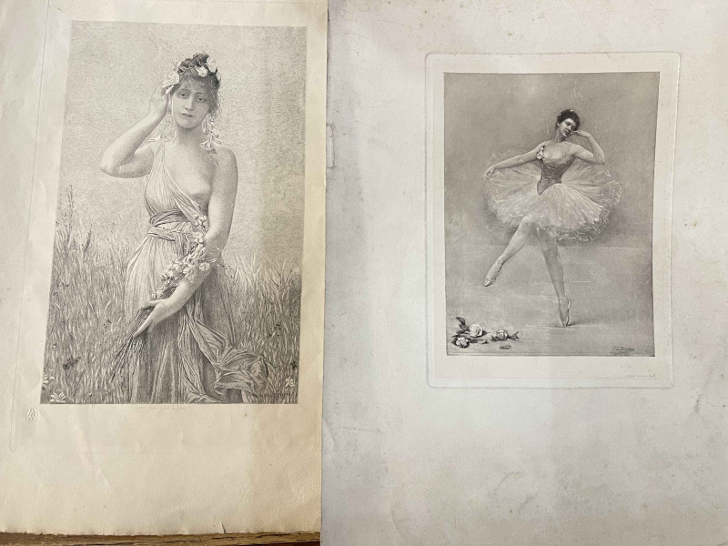 Collection of six lithographs including Ballet Dancer.