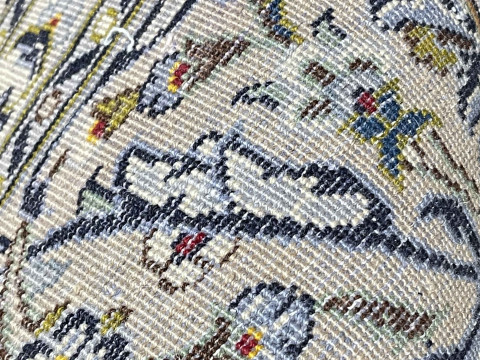 Fine hand knotted Persian Kashan carpet 3.46 by 2.46. thumbnail