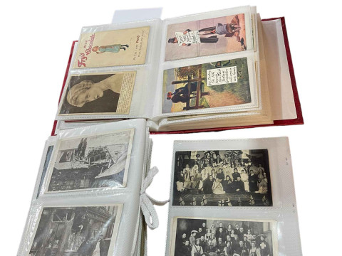 A good collection of advertising postcards inc Fry's Milk Chocolate, Gossages Soap, together with New Year and Christmas greetings cards, illustrated cats, salvation army, Norwegian staff band, WWI bombardments, New Liberal Government and Dutch party etc. thumbnail