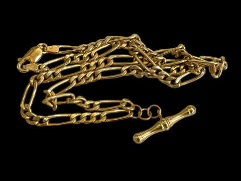 9 carat gold albert/necklace, 40cm length.