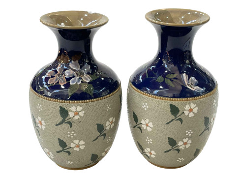 Pair of Lovatt stoneware vases, 20cm.