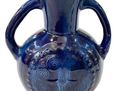 Linthorpe Pottery Dresser designed two handle vase with motif decoration,...