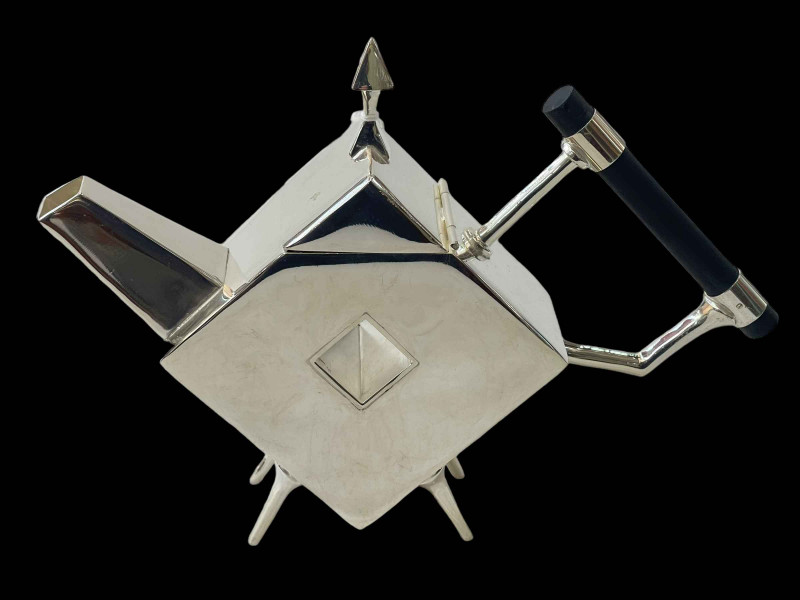 Silver plated Art Deco style teapot.