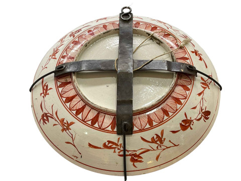 Japanese charger decorated with bird in floral landscape, 36cm diameter. thumbnail