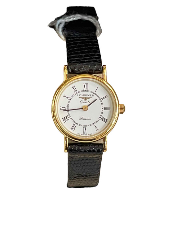 Longines ladies Presence wristwatch with certificate and box.