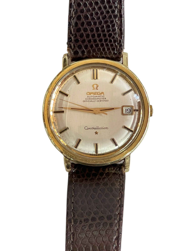 Omega gents constellation date wristwatch.