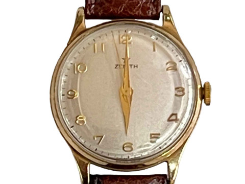 Zenith gents 9 carat gold wristwatch. thumbnail