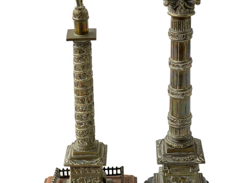 Two 19th Century 'Grand Tour' columns including Napoleon, 26.5cm.