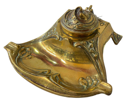 Brass inkwell in Art Nouveau taste.
