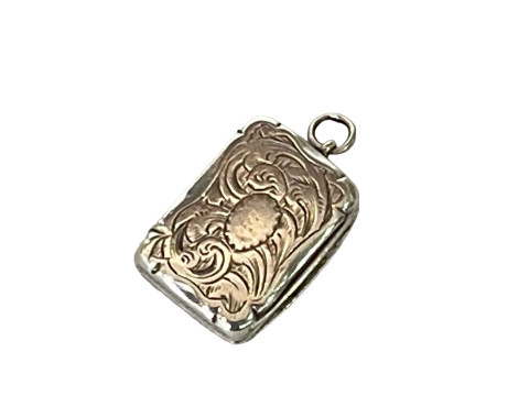 Victorian silver vinaigrette, Birmingham 1868, 2.5cm across.