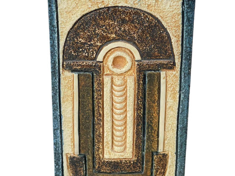 Troika rectangular vase by Sue Lowe, 21cm.