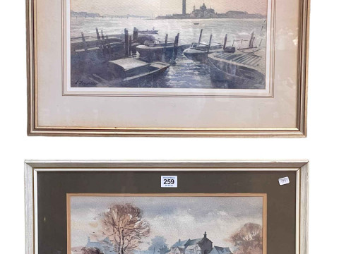 Albert Houghton 1906=1997, San Giorgio, from St Marks Quay and The Small...