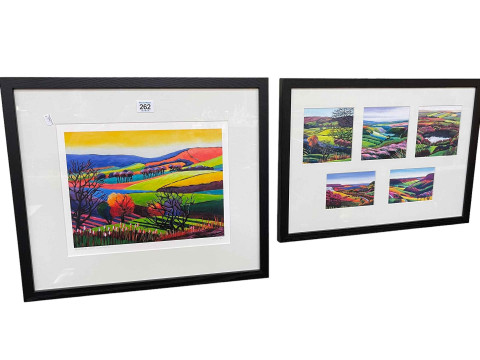 Sue Slack, Bransdale from Cockayne, limited edition print and five small...