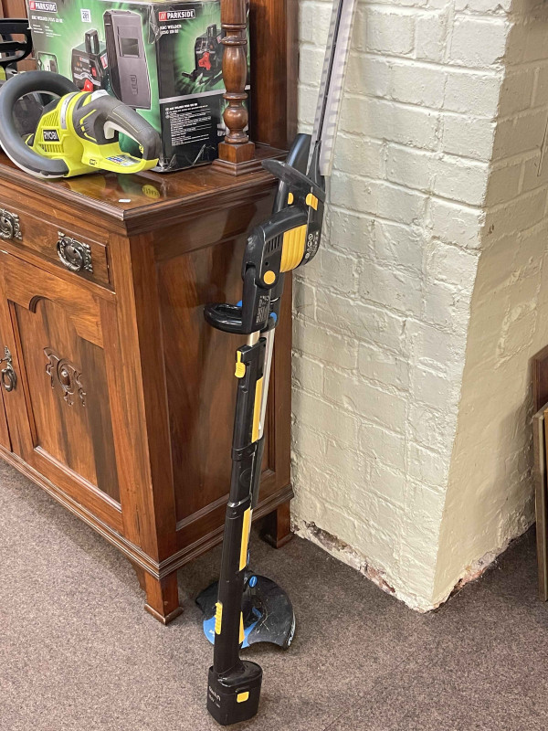 As new Arc Welder and collection of cordless garden tools.