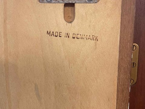 Danish teak triple dressing mirror. thumbnail